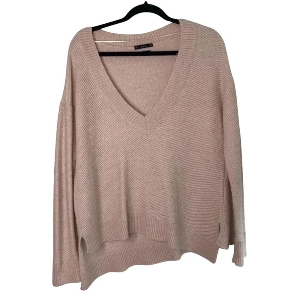 Zara Women's Knit Sweater Small pink Coquette Fairy Coastal Cottage core boho - Picture 2 of 16